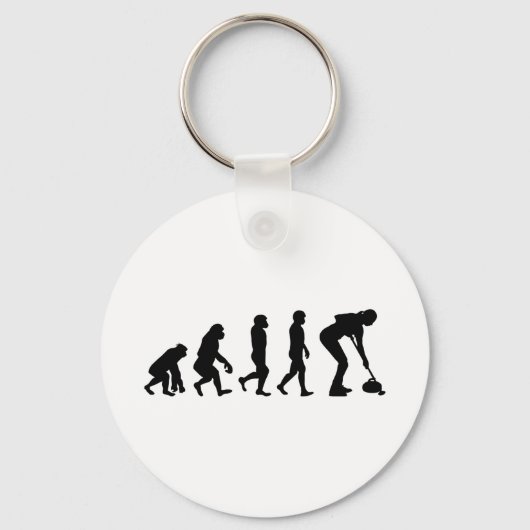 Stone Curling Winter Ice Sport Curler Evolutie Sleutelhanger (Voorkant)