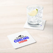 Stone Curling Winter Ice Sport Curler Funny Kartonnen Onderzetters (Insitu)