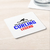 Stone Curling Winter Ice Sport Curler Funny Kartonnen Onderzetters (Schuin)