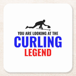 Stone Curling Winter Ice Sport Curler Funny Kartonnen Onderzetters