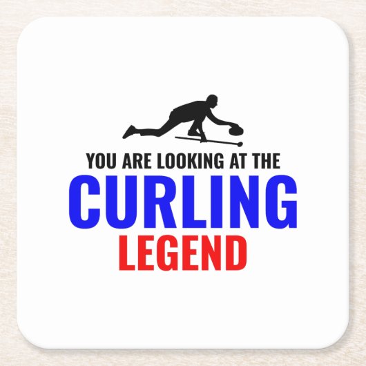 Stone Curling Winter Ice Sport Curler Funny Kartonnen Onderzetters (Voorkant)