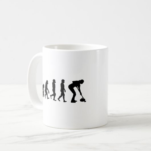 Stone Curling Winter Ice Sport Curler Funny Koffiemok (Voorkant links)