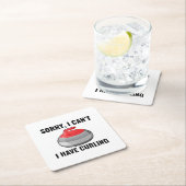 Stone Curling Winter Ice Sport Curler Kartonnen Onderzetters (Insitu)