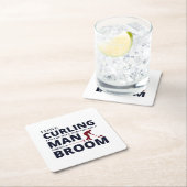 Stone Curling Winter Ice Sport Curler Kartonnen Onderzetters (Insitu)