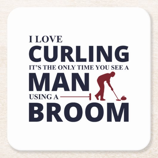 Stone Curling Winter Ice Sport Curler Kartonnen Onderzetters (Voorkant)