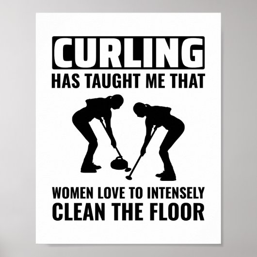 Stone Curling Winter Ice Sport Curler Poster (Voorkant)
