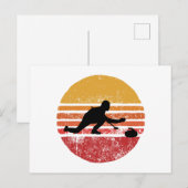 Stone Curling Winter Sport Curler Retro  Briefkaart (Voorkant / Achterkant)