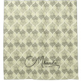 Stone Custom Name Watercolor Geometric Pattern Douchegordijn (Voorkant)