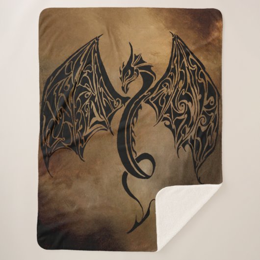 Stone Dragon Tribal Sherpa Deken (Voorkant)