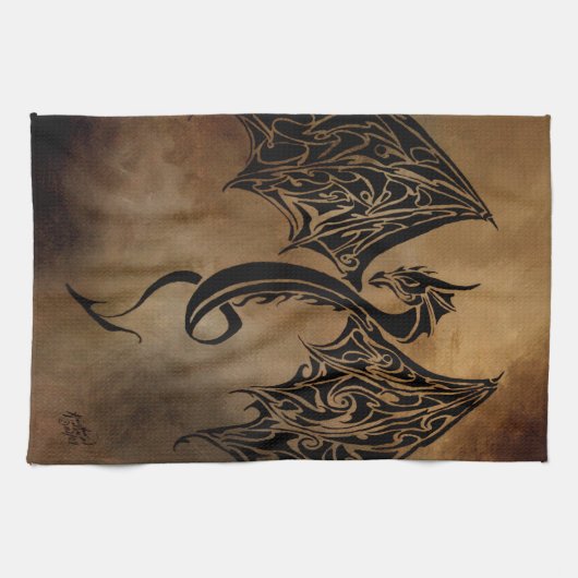 Stone Dragon Tribal Theedoek (Horizontaal)