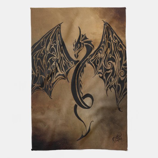 Stone Dragon Tribal Theedoek (Verticaal)