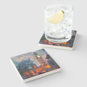 Stone Drink Coasters-Big Ben London Stenen Onderzetter (Zijkant)