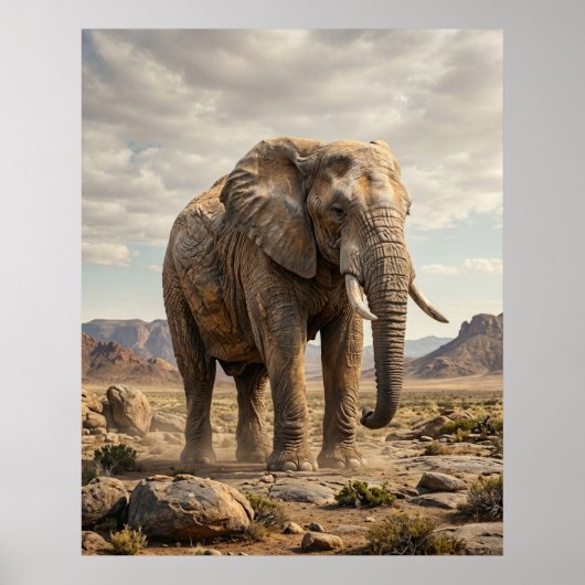 Stone Elephant Ancient Plains Poster (Voorkant)