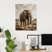 Stone Elephant Ancient Plains Poster (Thuiskantoor)