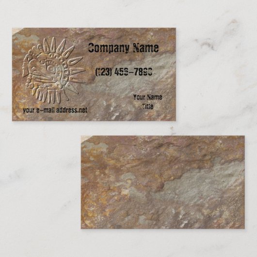 Stone Embossed Mayan Eagle Visitekaartje (Voorkant / Achterkant)