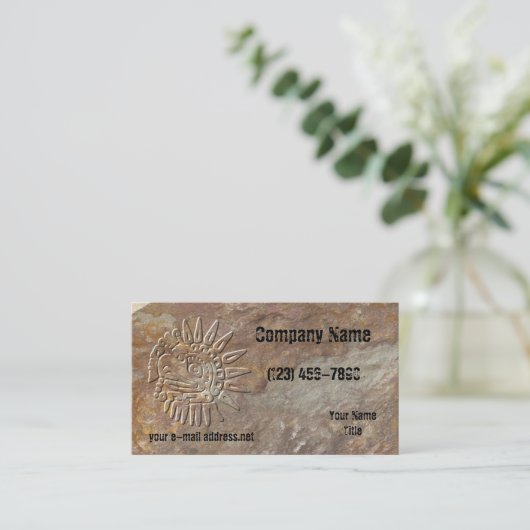 Stone Embossed Mayan Eagle Visitekaartje (Staand voorkant)