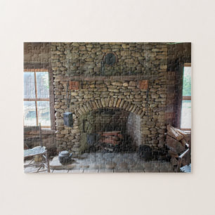 Stone Fireplace in 19e eeuw Home Legpuzzel