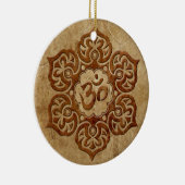 Stone Floral Aum Design Keramisch Ornament (Rechts)
