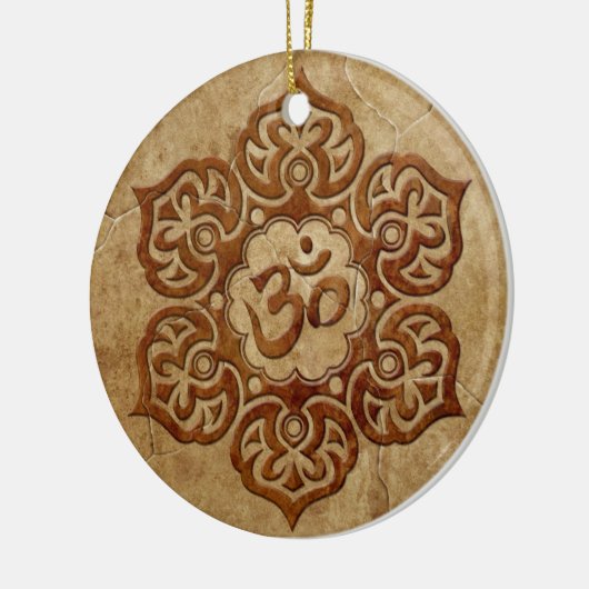 Stone Floral Aum Design Keramisch Ornament (Links)