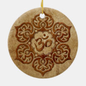 Stone Floral Aum Design Keramisch Ornament (Achterkant)