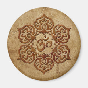 Stone Floral Aum Design Magneet