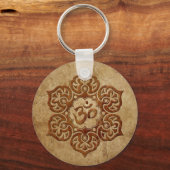 Stone Floral Aum Design Sleutelhanger (Voorkant)
