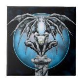 Stone Gargoyle met Blue Moon Tegeltje (Voorkant)