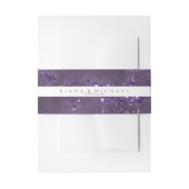 Stone Glitter Stripe Wedding Violet ID647 Uitnodigingen Wikkel (Voorkant Voorbeeld)