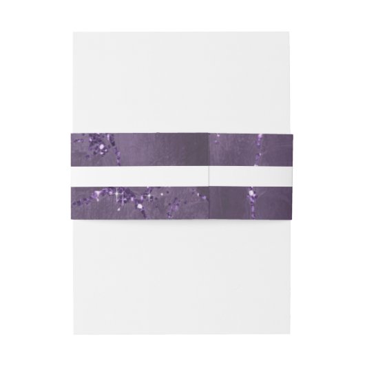Stone Glitter Stripe Wedding Violet ID647 Uitnodigingen Wikkel (Achterkant Voorbeeld)