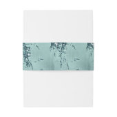 Stone Glitter Wedding Blauwgroen ID647 Uitnodigingen Wikkel (Achterkant Voorbeeld)