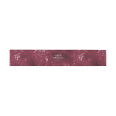 Stone Glitter Wedding Burgundy ID647 Uitnodigingen Wikkel (Vlak)