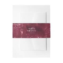 Stone Glitter Wedding Burgundy ID647 Uitnodigingen Wikkel