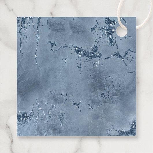 Stone Glitter Wedding Dusty Blue ID647 Bedankjes Labels (Achterkant)