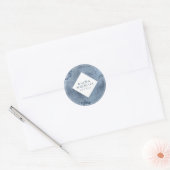 Stone Glitter Wedding Dusty Blue ID647 Ronde Sticker (Envelop)