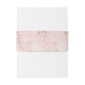 Stone Glitter Wedding Roos Gold ID647 Uitnodigingen Wikkel (Achterkant Voorbeeld)