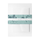 Stone Glitter Wedding Stripe Blauwgroen ID647 Uitnodigingen Wikkel (Voorkant Voorbeeld)