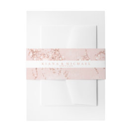 Stone Glitter Wedding Stripe Roos Gold ID647 Uitnodigingen Wikkel