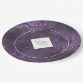 Stone Glitter Wedding Violet ID647 Papieren Bordje (Gekanteld)