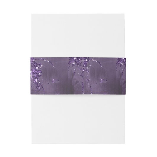Stone Glitter Wedding Violet ID647 Uitnodigingen Wikkel (Achterkant Voorbeeld)