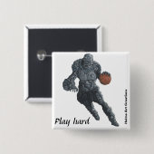 Stone Golem Basketbal Sport Fantasy Art Button (Voorkant /achterkant)