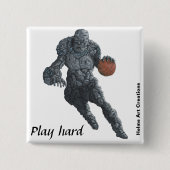 Stone Golem Basketbal Sport Fantasy Art Button (Voorkant)