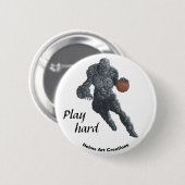 Stone Golem Basketbal Sport Fantasy Art Button (Voorkant /achterkant)
