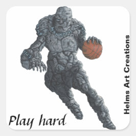 Stone Golem Basketbal Sport Fantasy Art Stickers
