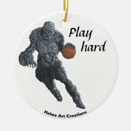Stone Golem Basketball Sports Fantasy Ornament