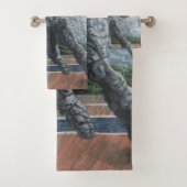 Stone Golem Pplaying Basketball Bath Towels Bad Handdoek (Insitu)