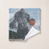 Stone Golem Pplaying Basketball Bath Towels Bad Handdoek (Wasdoekje)
