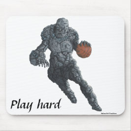 Stone Golem speelt basketbal en speelt hard Mousep Muismat