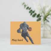 Stone Golem speelt basketbal Fantasy Briefkaart (Staand voorkant)