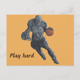 Stone Golem speelt basketbal Fantasy Briefkaart