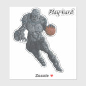 Stone Golem speelt basketbal Fantasy Sticker (Vel)